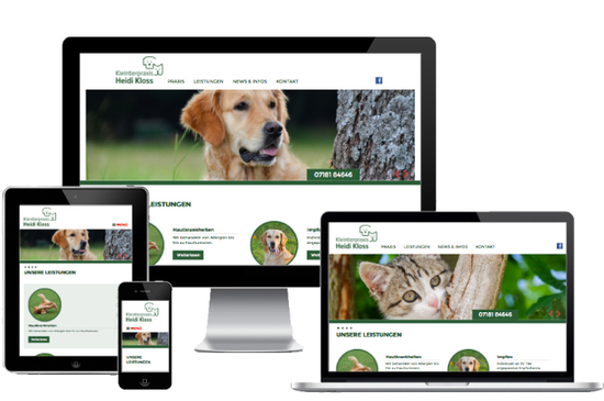 Webseite Tierärztin Heidi Kloss in responsiven Webdesign